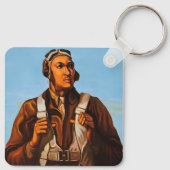 Afrikanisch-amerikanische Aviatoren kämpfen Pilote Schlüsselanhänger (Rückseite)