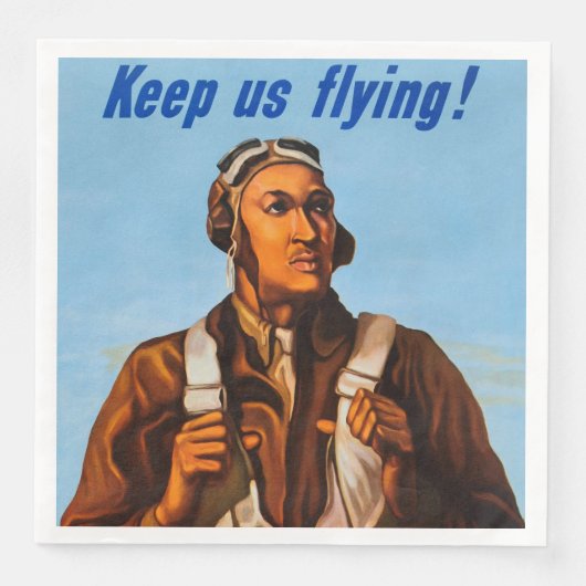 Afrikanisch-amerikanische Aviatoren kämpfen Pilote Serviette (Vorderseite)