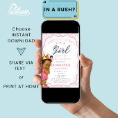 Afrikanisch-amerikanische Baby Girl Princess Baby  Einladung