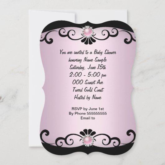 Afrikanisch-amerikanische Babydusche Girl Pink Zeb Einladung (Rückseite)