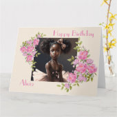 Afrikanisch-amerikanische Ballerina, Liebe Karte (Gelbe Blume)