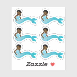 Afrikanisch-Amerikanische Blaue Meerjungfrau Aufkleber