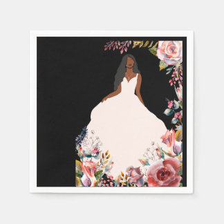 Afrikanisch-Amerikanische Braut Brautparty Napkins Serviette