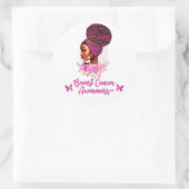 Afrikanisch-amerikanische Brustkrebserklärerin Runder Aufkleber (Tasche)