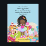 Afrikanisch-amerikanische Candy Land Girl Birthday Flyer<br><div class="desc">Afroamerikanischer Braids tutu Mädchen Süßigkeiten-Thema Geburtstagsfeier Einladung mit einem rosa Einfluss angepasst an Ihre Veranstaltung. Umschläge sind nicht enthalten. Für dickere Einladungen mit Umschlägen und passenden Produkten zum selben Thema lesen Sie bitte die unten stehende Kollektion.</div>
