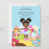 Afrikanisch-amerikanische Candy Land Girl Birthday Magneteinladung (Vorderseite)