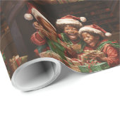 Afrikanisch-amerikanische Elfs Geschenkpapier (Rolleneckpunkt)