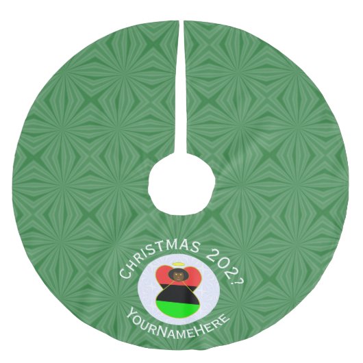 Afrikanisch-Amerikanische Engel-Weihnachtsfahne Pe Polyester Weihnachtsbaumdecke (Vorderseite)