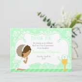 Afrikanisch-Amerikanische Erste Kommune Damask Dankeskarte (Stehend Vorderseite)