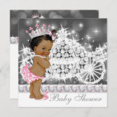 Afrikanisch-amerikanische Ethnic Princess Girl Bab Einladung (Vorne/Hinten)