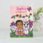 Afrikanisch-Amerikanische Fairy Birthday Einladung (Stehend Vorderseite)
