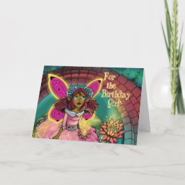 Afrikanisch-Amerikanische Fairy-Blue-Rose Geburtst Karte