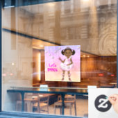 Afrikanisch-Amerikanische Fairy Princess Ballerina Fensteraufkleber (Café-Fenster)