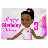 Afrikanisch-Amerikanische Fairy Princess Ballerina Große Geschenktüte (Rückseite)