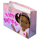 Afrikanisch-Amerikanische Fairy Princess Ballerina Große Geschenktüte (Rückseite Schrägansicht)
