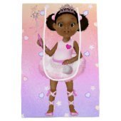 Afrikanisch-Amerikanische Fairy Princess Ballerina Mittlere Geschenktüte (Rückseite)