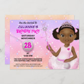 Afrikanisch-Amerikanische Fairy Princess Birthday Einladung (Vorne/Hinten)