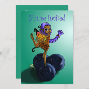 Afrikanisch-Amerikanische Fairy und Blueberry Gebu Einladung