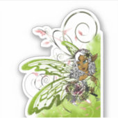 Afrikanisch-Amerikanische Fairy und Floral Aufkleber (Vorderseite)