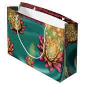 Afrikanisch-amerikanische Fairy und Water Lilies Große Geschenktüte (Rückseite Schrägansicht)