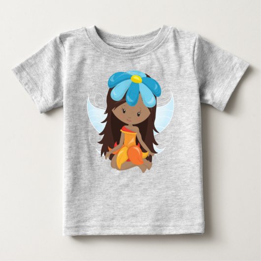Afrikanisch-Amerikanische Fairy, Waldfarne, Blume Baby T-shirt (Vorderseite)