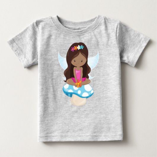 Afrikanisch-Amerikanische Fairy, Waldzucht, Pilz Baby T-shirt (Vorderseite)