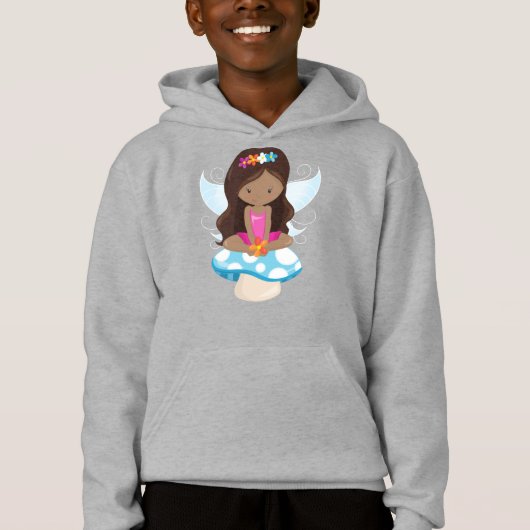 Afrikanisch-Amerikanische Fairy, Waldzucht, Pilz Hoodie (Vorderseite)