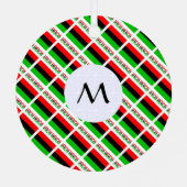 Afrikanisch-amerikanische Flagge geteert erste Run Ornament Aus Metall (Rückseite)