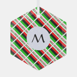 Afrikanisch-amerikanische Flagge geteert Initial H Ornament Aus Glas