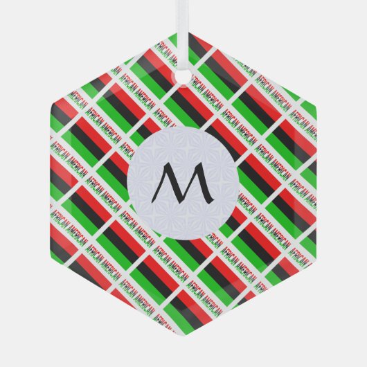 Afrikanisch-amerikanische Flagge geteert Initial H Ornament Aus Glas (Vorderseite)