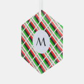 Afrikanisch-amerikanische Flagge geteert Initial H Ornament Aus Glas (Vorderseite Links)