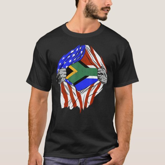 Afrikanisch-amerikanische Flaggen Schwarze Geschic T-Shirt (Vorderseite)