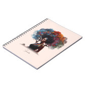 Afrikanisch-amerikanische Frau mit baumgeschmückte Notizblock (Linke Seite)