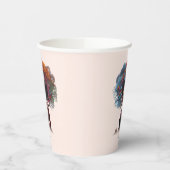 Afrikanisch-amerikanische Frau mit baumgeschmückte Pappbecher (Links)