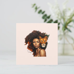 Afrikanisch-amerikanische Frau mit Majestic Lion