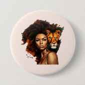 Afrikanisch-amerikanische Frau mit Majestic Lion Button (Vorderseite)