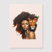 Afrikanisch-amerikanische Frau mit Majestic Lion Magnetkarte (Vorderseite)