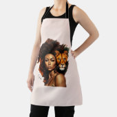 Afrikanisch-amerikanische Frau mit Majestic Lion Schürze (InSitu)