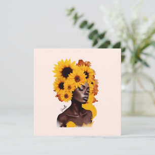 Afrikanisch-amerikanische Frau mit Sonnenblume Afr