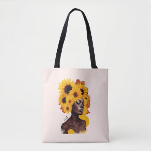 Afrikanisch-amerikanische Frau mit Sonnenblume Afr Tasche