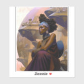 Afrikanisch-Amerikanische Futuristische Lady Aufkleber (Blatt)