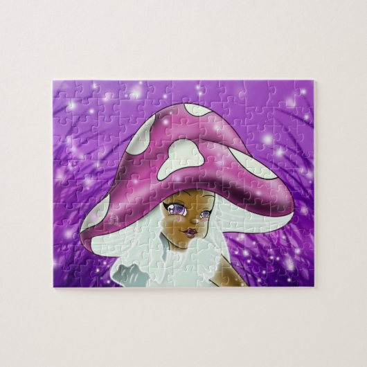Afrikanisch-Amerikanische Girl Mushroom Puzzle (Horizontal)