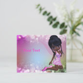 Afrikanisch-Amerikanische Girl-Postkarte Postkarte (Stehend Vorderseite)