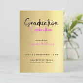 Afrikanisch-Amerikanische Gold-Abschluss-Feier Einladung (Stehend Vorderseite)