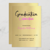 Afrikanisch-Amerikanische Gold-Abschluss-Feier Einladung (Vorne/Hinten)