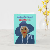 Afrikanisch-amerikanische Großmutter Weihnachten Karte (Gelbe Blume)