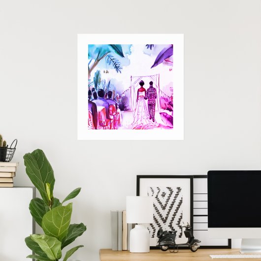 Afrikanisch-Amerikanische Hochzeit Poster (Heimbüro)