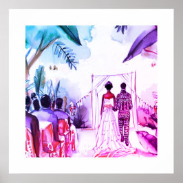 Afrikanisch-Amerikanische Hochzeit Poster