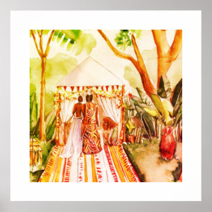 Afrikanisch-Amerikanische Hochzeit Poster