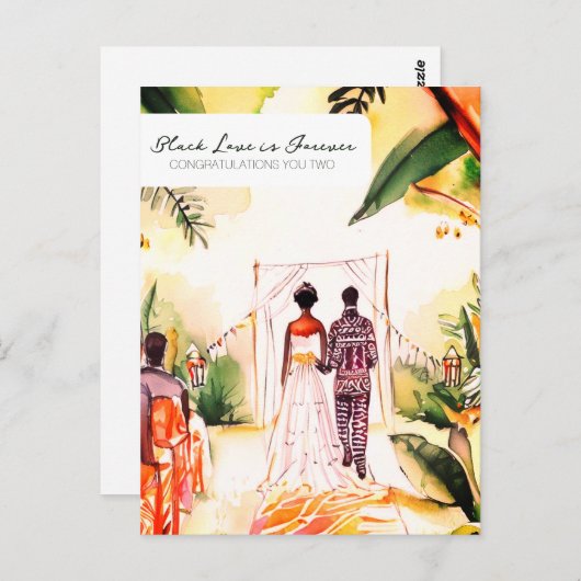 Afrikanisch-Amerikanische Hochzeit Postkarte (Vorne/Hinten)